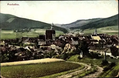 Ak Prachatice Prachatitz Südböhmen, Panorama vom Ort