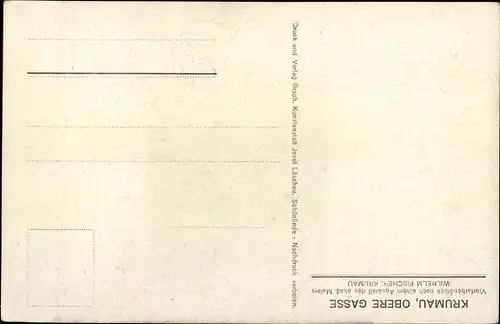 Künstler Ak Fischer, Wilhelm, Český Krumlov Krumau Reg. Südböhmen, Obere Gasse, Wohnhäuser, Fuhre