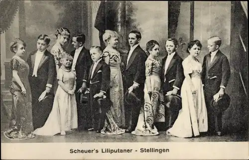 Ak Hamburg Eimsbüttel Stellingen, Scheuer's Liliputaner