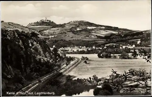 Ak Kahla im Saale Holzland Kreis Thüringen, Panorama, Leuchtenburg