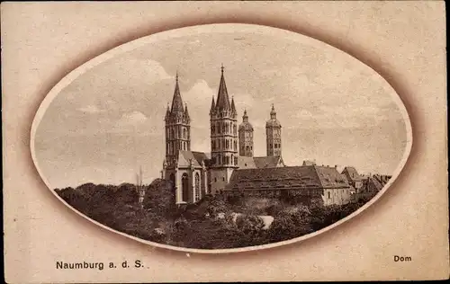 Passepartout Ak Naumburg an der Saale, Ansicht vom Dom