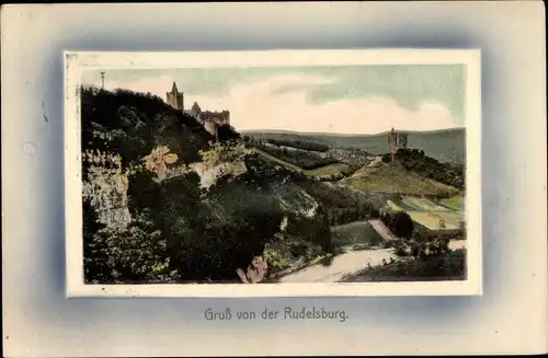 Präge Passepartout Ak Saaleck Bad Kösen Naumburg Saale, Rudelsburg