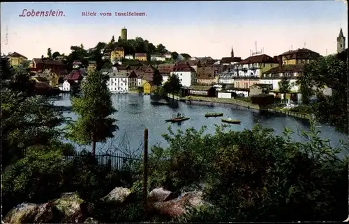Ak Bad Lobenstein in Thüringen, Blick vom Inselfelsen