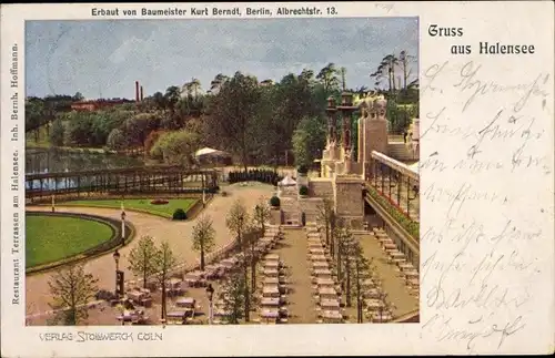 Ak Berlin Grunewald Halensee, Restaurant Terrassen, Inh. Bernh. Hoffmann, Stollwerck Verlag Köln