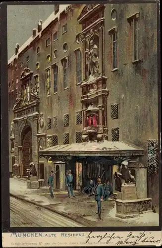 Künstler Litho Diemer, Zeno, München, Alte Residenz