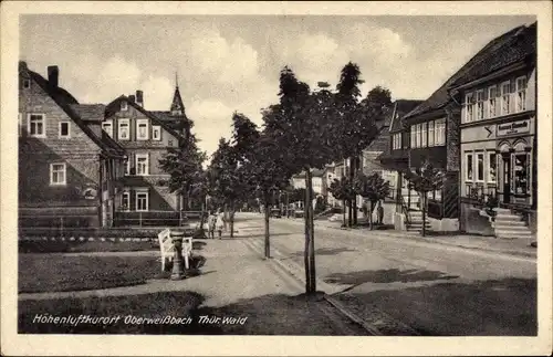 Ak Oberweißbach in Thüringen, Geschäft Hermann Warnecke, Straßenpartie