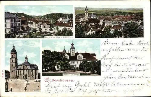 Ak Waltershausen im Thüringer Becken, Schloss Tenneberg, Kirche, Hauptstraße