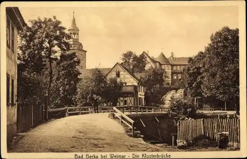 Ak Bad Berka in Thüringen, Klosterbrücke, Hydrant