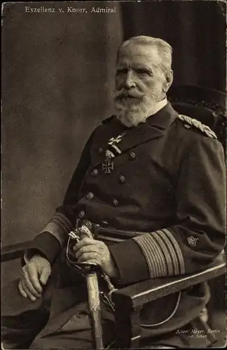 Ak Admiral Eduard von Knorr, Portrait in Uniform