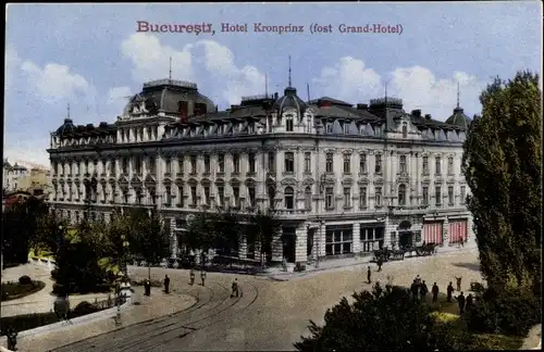 Ak București Bukarest Rumänien, Hotel Kronprinz, Grand Hotel