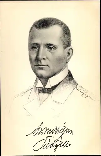 Künstler Ak Otto Weddigen, Marineoffizier, Kapitänleutnant, U-Boot Kommandant