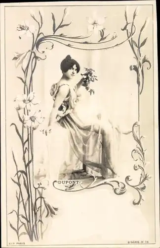 Passepartout Ak Tänzerin? Dupont, Portrait, Paris