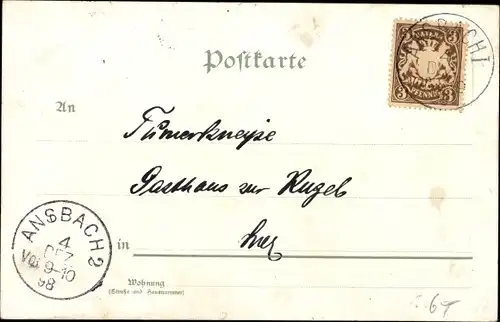 Litho Turnergruß, Turnfest, Büste Turnvater Jahn, Gut Heil