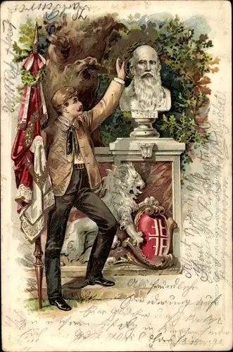 Präge Litho Büste Turnvater Friedrich Ludwig Jahn, Turner