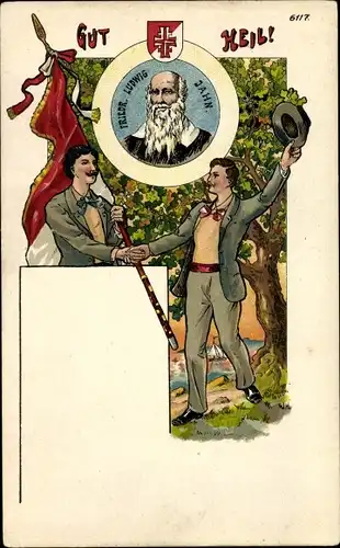 Litho Gut Heil, Turnergruß, Turnvater Friedrich Ludwig Jahn, Bruno Bürger No. 6117