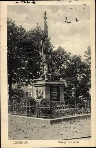 Ak Gütersloh in Westfalen, Kriegerdenkmal