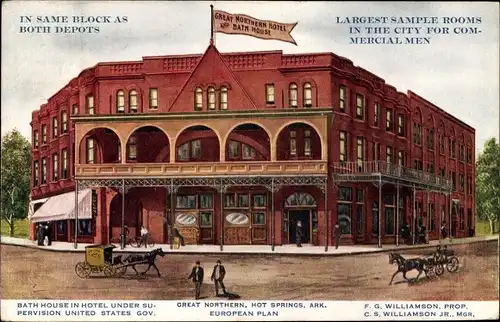 Künstler Ak Hot Springs Arkansas USA, European Plan, Great Northern