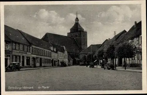 Ak Osterburg in der Altmark Sachsen Anhalt, Großer Markt