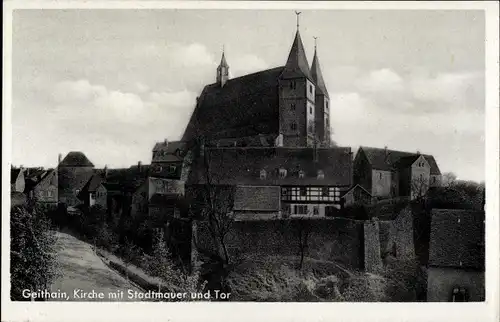 Ak Geithain in Sachsen, Kirche, Stadtmauer, Tor