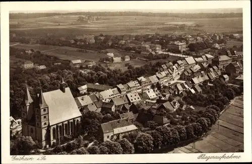 Ak Geithain in Sachsen, Fliegeraufnahme, Nikolaikirche