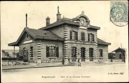 Ak Argenteuil Val d'Oise, Gare de la Grande Ceinture, Bahnhof