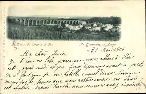 Ak Saint Germain en Laye Yvelines, Le Viaduc du Chemin de Fer