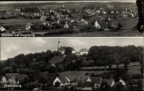 Ak Welden bayr. Schwaben, Totalansichten, Theklaberg