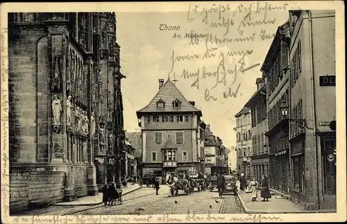 Ak Thann Elsass Haut Rhin, Am Münster, Eisenhandlung Christophel