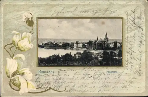 Präge Passepartout Ak Konstanz am Bodensee, Stadtpanorama