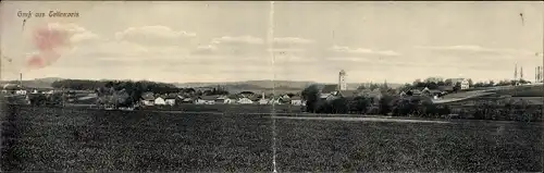 Klapp Ak Tettenweis Niederbayern, Kirche, Panoramaansicht von Ortschaft