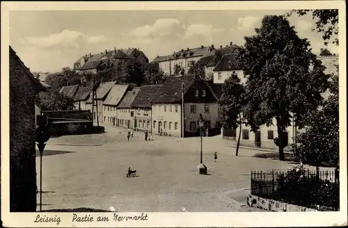 Ak Leisnig in Sachsen, Partie am Neumarkt