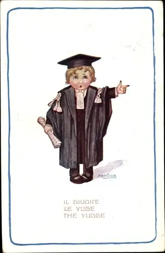 Künstler Ak Bertiglia, Aurelio, Il Guidice, le Juge, The Judge