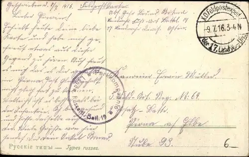 Ak Russland, Types russes, Russische Pferdekutsche