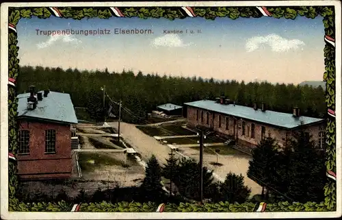 Passepartout Ak Elsenborn Bütgenbach Wallonien Lüttich, Truppenübungsplatz, Kantine I. und II.