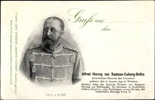 Ak Alfred Herzog von Sachsen Coburg Gotha