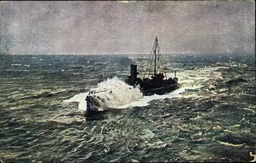 Ak Deutsches Kriegsschiff, Torpedoboot in schwerer See, Kaiserliche Marine