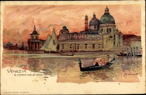 Künstler Litho Wielandt, Manuel, Venezia Venedig Veneto, S. Maria della Salute