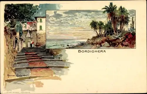 Künstler Litho Wielandt, Manuel, Bordighera Liguria, Teilansichten