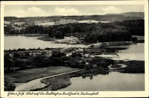 Ak Eutin in Ostholstein, Blick auf die Stadtbucht mit Bootshaus und Badeanstalt