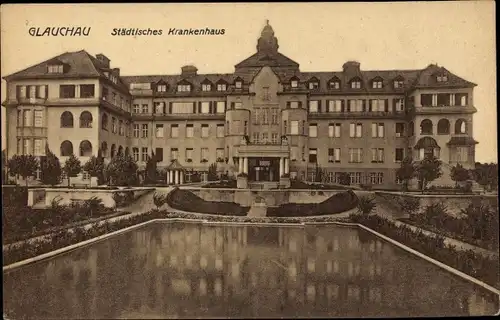 Ak Glauchau in Sachsen, Städtisches Krankenhaus