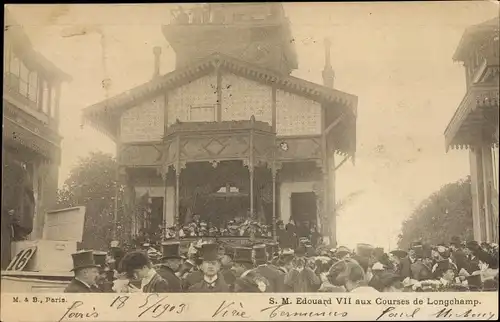 Ak Paris, König Eduard VII. von England, King Edward VII., Courses de Longchamp