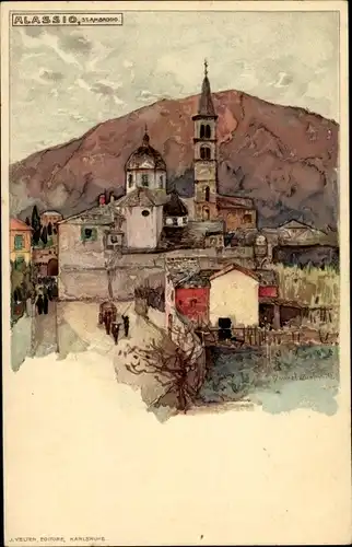 Künstler Litho Wielandt, Manuel, Alassio Liguria, St. Ambrogio