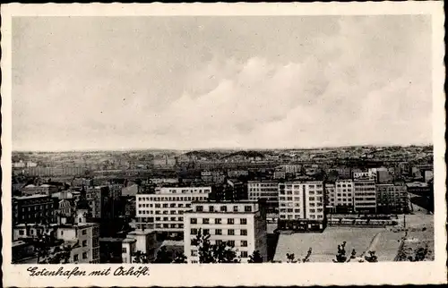 Ak Gdynia Gotenhafen Pommern, Oxhöft, Totalansicht von der Stadt