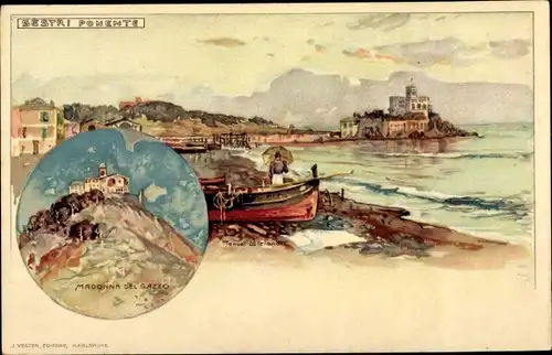 Künstler Litho Wielandt, Manuel, Sestri Pomente Genova Genua Ligurien, Ortschaft