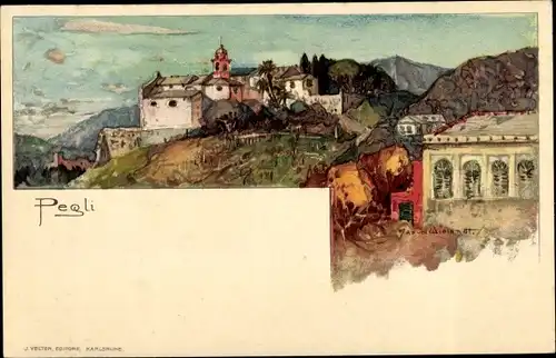 Künstler Litho Wielandt, Manuel, Pegli Genova Genua Ligurien, Ortschaft