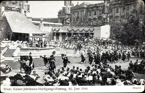 Ak Wien, Kaiser Jubiläums Huldigungs Festzug, 12. Juni 1908