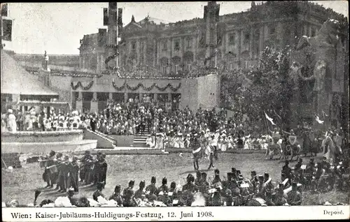 Ak Wien, Kaiser Jubiläums Huldigungs Festzug, 12. Juni 1908