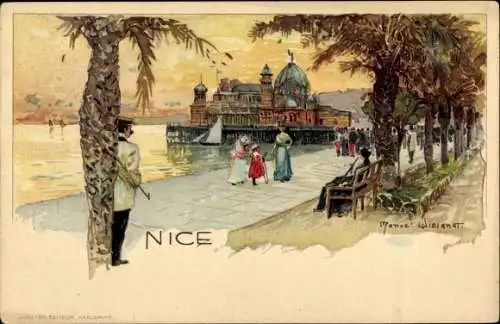 Künstler Litho Wielandt, Manuel, Nice Nizza Alpes Maritimes, Promenade