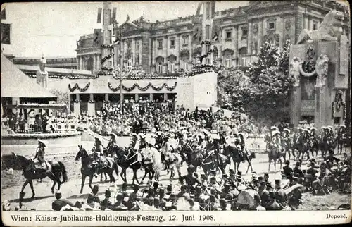 Ak Wien 1. Innere Stadt Österreich, Kaiser Jubiläums Huldigungs Festzug, 12. Juni 1908, BKWI