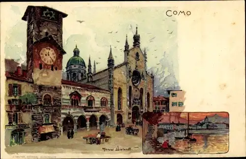 Künstler Litho Wielandt, Manuel, Como Lombardia, Dom, Kathedrale